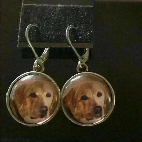 Beautiful Vintage Custom made Yellow Labrador Retriever earrings - Picture 2 of 4